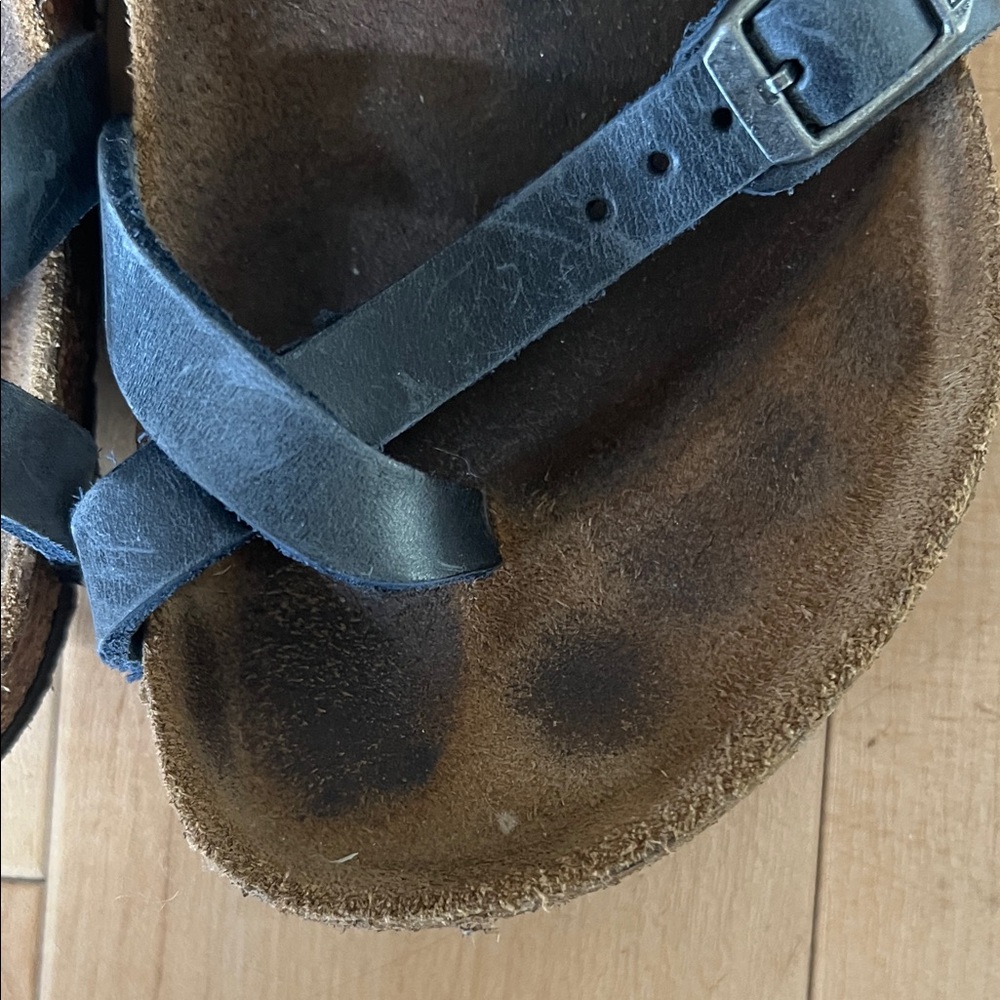Birkenstock Navy Leather Double Strap Sandals - Picture 13 of 13